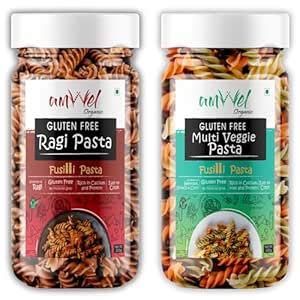 Amwel Organic Gluten Free Ragi Pasta + Multi Veggie Pasta | Fusilli ...