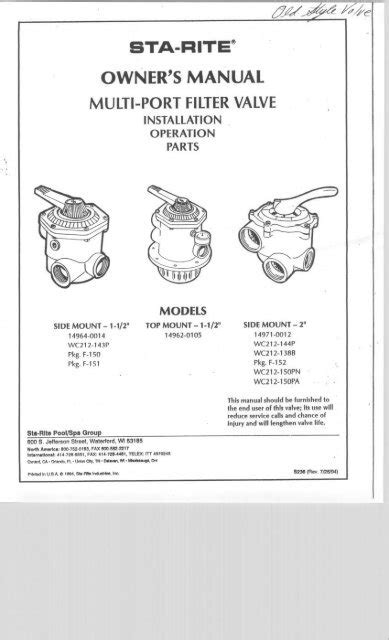 Image result for Sta-Rite Filter Install