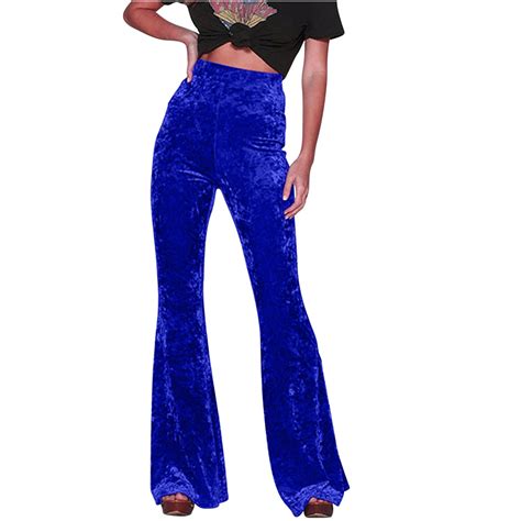 Puntoco Velvet Pants for Women High Waisted Wide Leg Palazzo Pants ...