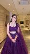 Purple Designer Net Lehenga Set with Sequins & Dori Embr