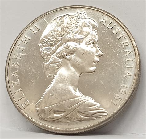 AUSTRALIA 1981 . TWENTY CENTS COIN . VARIETY . 3 1/2 CLAW . SCALLOPED ...