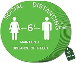 INSHOPFITTING 12" Social Distancing Floor Decals - Keep 6 Feet Distance ...