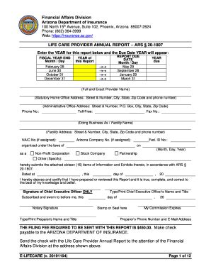 Fillable Online Life Care Provider Annual Report E-LIFECARE.pdf Fax ...