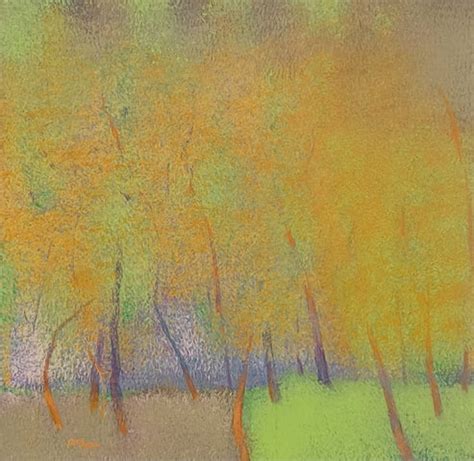 "Untitled 16": Yellow-Green Nature painting by Vimal Chand – ArtZolo.com