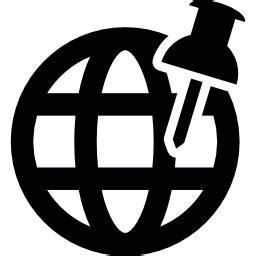 Push pin on a world grid - Free Maps and Flags icons