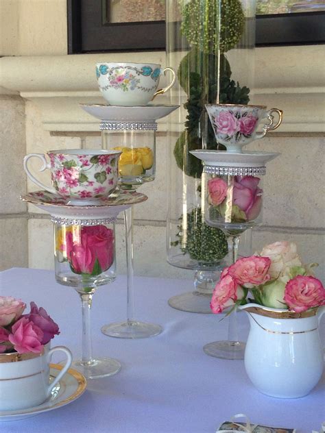 My decorating for a tea party shower/ tea cups | Tea party table, Diy ...