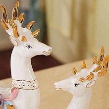 UNIVERSE LIGHTS Ceramic Deer Figurine Fawn Statue Sculpture, Large, Wh ...