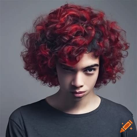 Black Hair With Red Highlights Guy