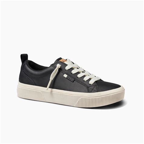Lay Day Dawn: Women's Black Leather Sneakers | REEF®