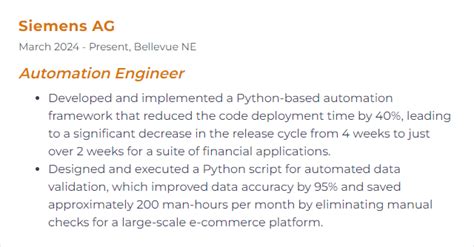 Image result for Python Automation Engineer Resume