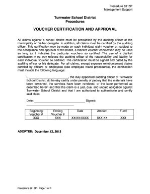 Fillable Online VOUCHER CERTIFICATION AND APPROVAL Fax Email Print ...