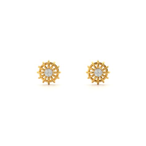 Sunshine Elegance 9KT Gold Laboratory Grown Diamond Stud Earring – PALMONAS