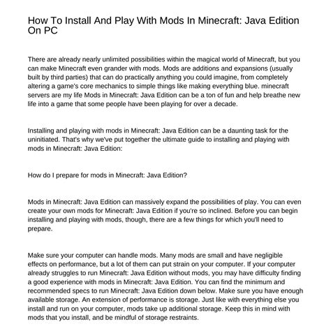 How to Download Minecraft Mods Java Edition 的图像结果