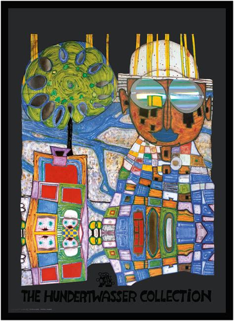 Hundertwasser Tropenchinese Poster Artprint framed