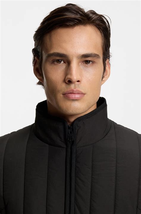 HUGO - Quilted jacket with logo detail - Black