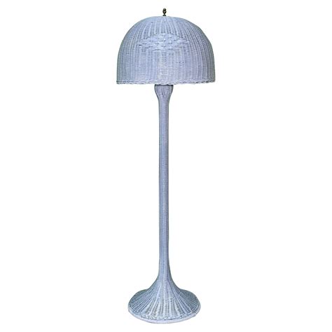 Antique Wicker Floor Lamp For Sale at 1stDibs