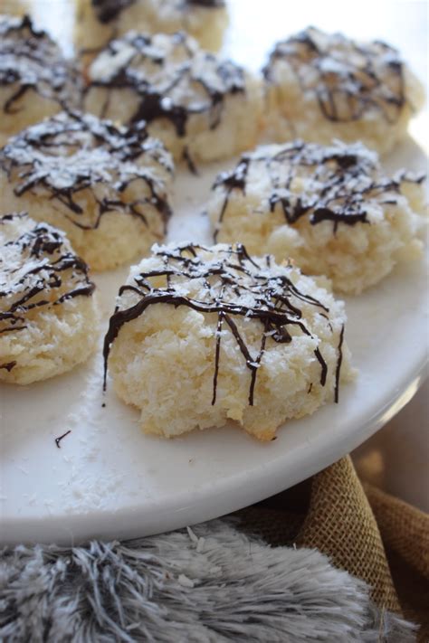 Chocolate Drizzled Coconut macaroons - Julia's Cuisine