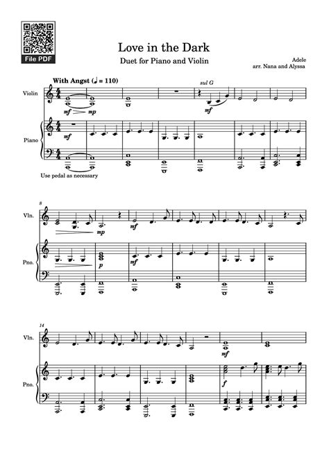 [Sheet] Love in the Dark Piano PDF, chords Piano, mp4/midi