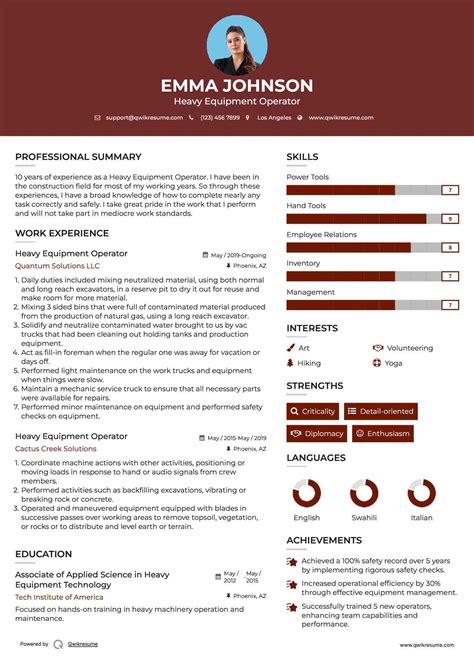 10+ Heavy Equipment Operator Resume Samples & Templates for 2025