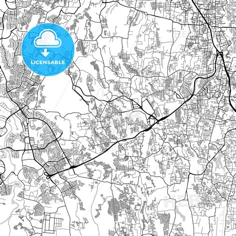 South Tangerang, Banten, Downtown City Map, Light – HEBSTREITS