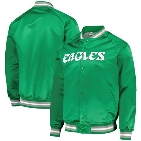 Philadelphia Eagles Mitchell & Ness Satin Jacket - Mens | Rebel Sport