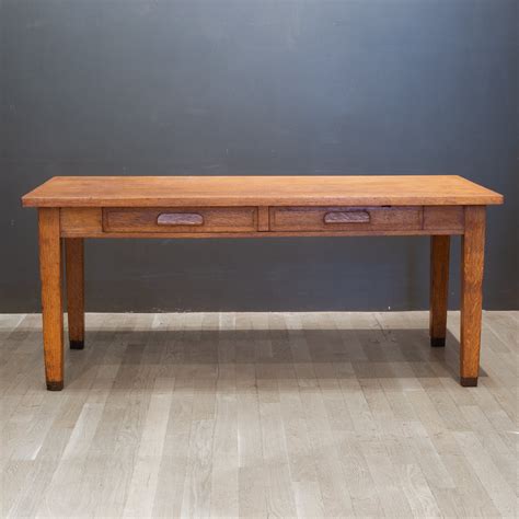 Solid Oak Two Drawer Desk by Standard Furniture Co. c.1940 | S16 Home