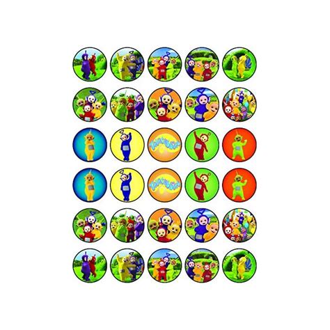 Buy 30 x Edible Cupcake Toppers Themed of Teletubbies Collection of ...