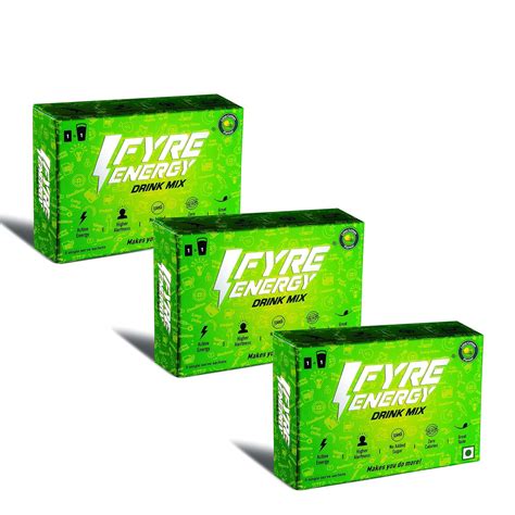 Fyre Energy Drink Mix Lime Lemon Flavour for Energy, Alertness, No ...
