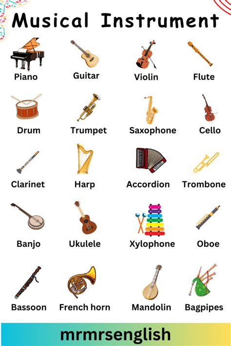 Musical Instruments with Names 的图像结果