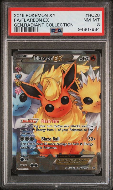 2016 Pokemon Xy Generations Radiant Collection Rc28 Full Art/flareon Ex ...