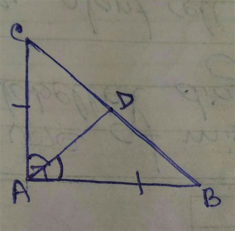 in triangle abc angle=90 degree ab=ac bisector of angle A meet BC at D ...