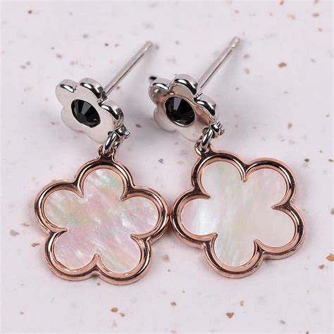 Mother of Pearl Flower Earrings - Jane Austen Gifts