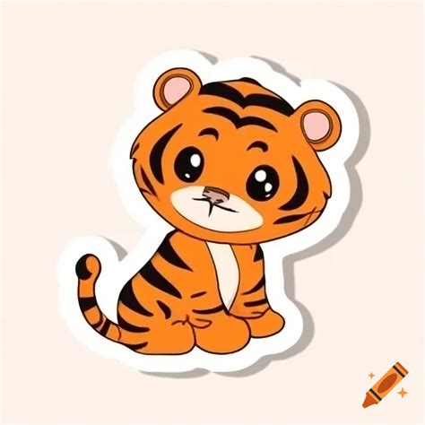 Cute tiger sticker design on Craiyon