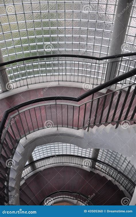 Glass Block Wall with Stairway Stock Photo - Image of stairway, ladder ...