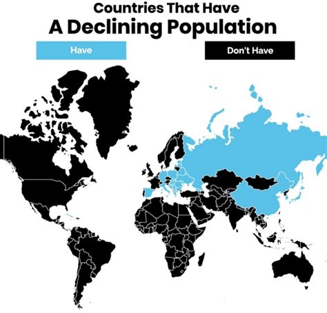 Countries that have a declining population: : r/Maps