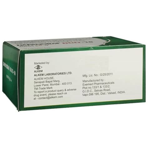 Dapanorm Duo 10mg Strip Of 10 Tablets: Uses, Side Effects, Price ...