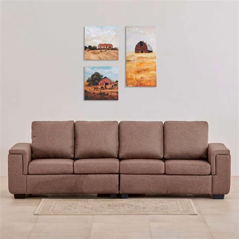 Buy Signature Arden Fabric 4-Seater Sectional Sofa - Brown from Home ...