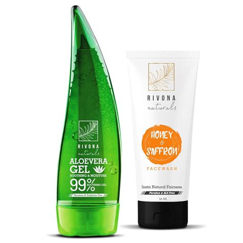 RIVONA NATURALS 99% Pure & Soothing Aloe Vera Gel, 125 ml with Honey ...