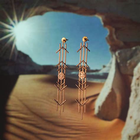 Buy Gold Plated Designer Pyramid Earrings Online | Suhani Pittie