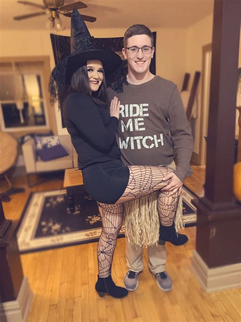 Witch and Broom Costume | Witch halloween costume, Couple halloween ...