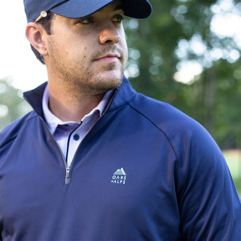 Oars + Alps x Mizzen+Main Navy Blue Athletic Quarter Zip | Oars + Alps Swag