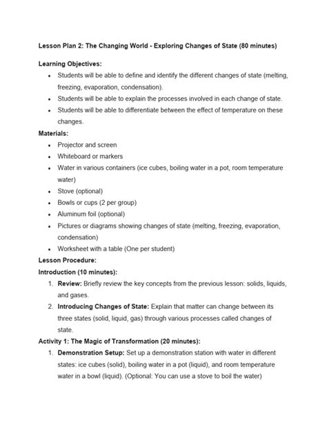 Image result for Grade 7 Science Lesson Plans