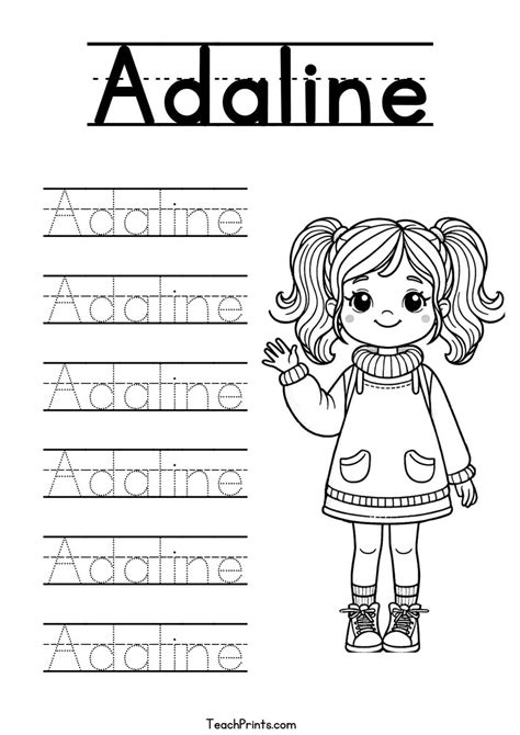 A Name Tracing Worksheets - 132 Names (Free & Printable) - Teach Prints