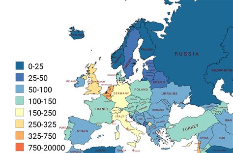 Population Density Map Europe Population Density Of Russian Empire