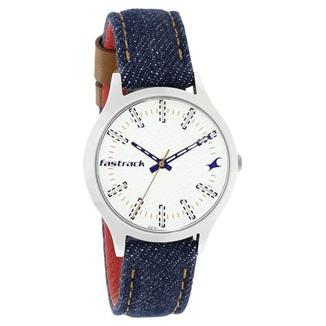 Buy Online Fastrack Denim Quartz Analog White Dial Denim Strap Watch ...