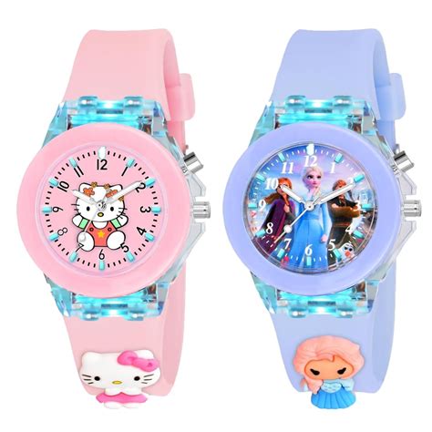 Goldenize Fashion Kids Analog Multicolour Glowing Disco Light Dial ...
