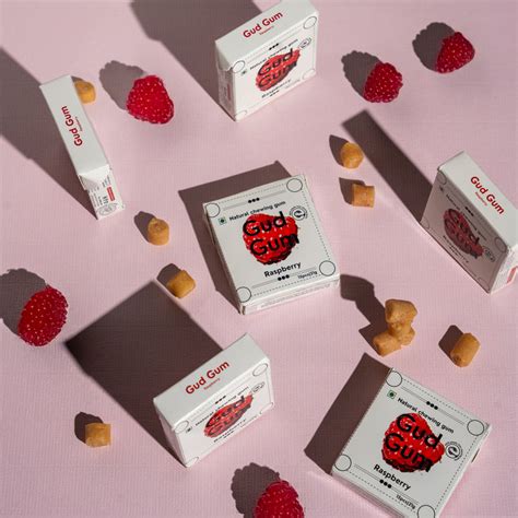 Plastic Free Chewing Gum- Raspberry (15 pieces per pack)- 21g – Gud Gum ...