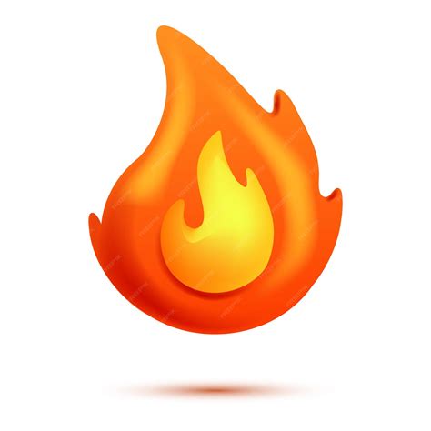 Fire flame d vector cartoon d isolated vector illustration | Premium Vector