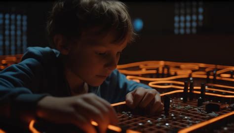 Cute boys playing with technology, concentration on their faces indoors ...
