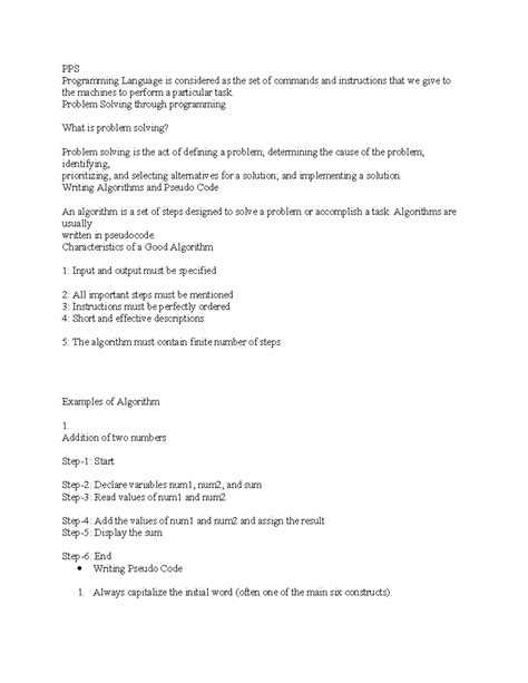 C Basics 101: Key Concepts and Notes for Beginners - Studocu